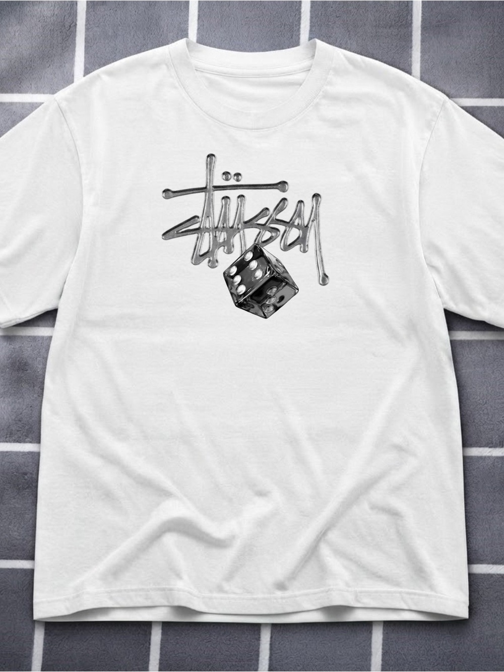 Gildan White Graphic Dice Tee